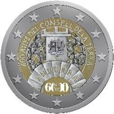 2 Euromunt van Andorra uit 2019 met het motief 600 jaar Consell de la Terra